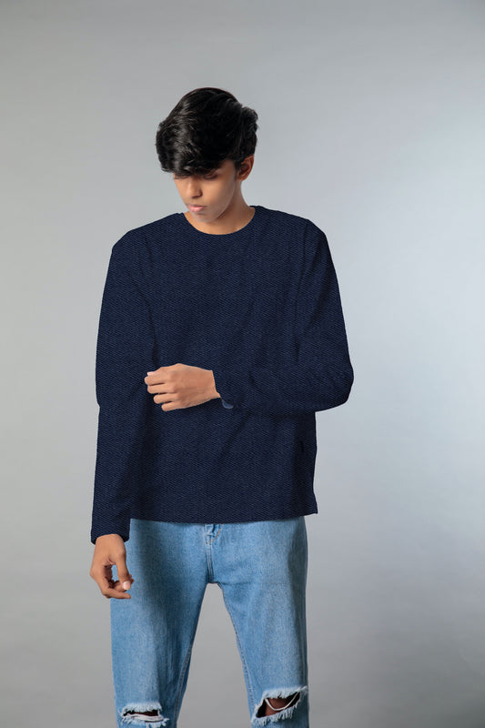 Extended crew (100% Cotton full sleeves tshirt)