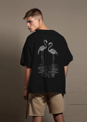 Printed Flamingos's Oversized T-shirt (100% Cotton oversized tshirt)