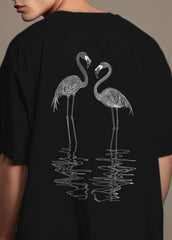 Printed Flamingos's Oversized T-shirt  (100% Cotton oversized tshirt)