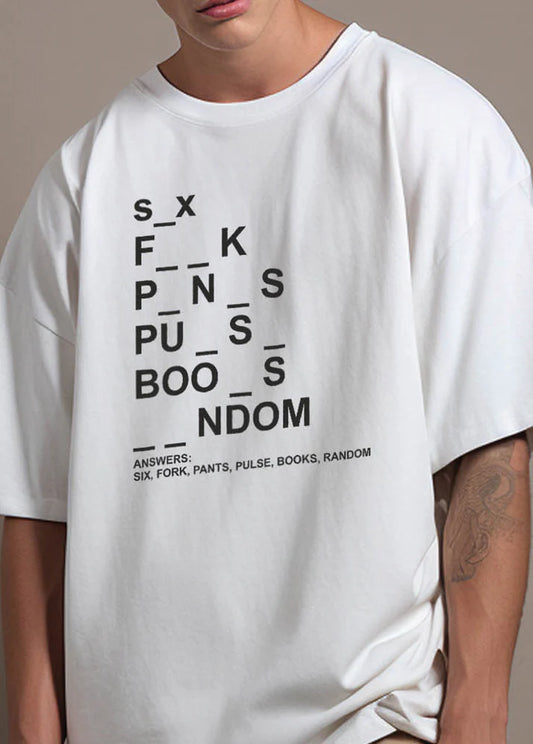 Printed Pun Intended Oversized T-shirt  (100% Cotton oversized tshirt)